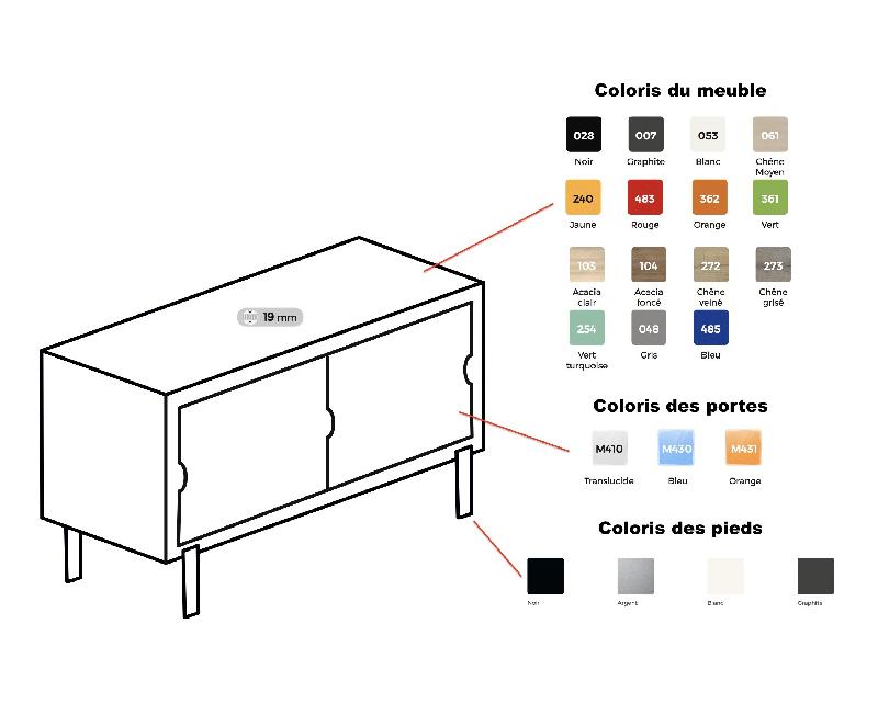 Meuble de service avec portes coulissantes - alu, blanc pastel, blanc_3