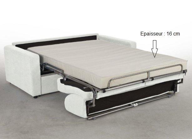Canapé convertible express Dreamer Edition 160 cm - Cuir et PU blanc - Matelas 16 cm inclus_3