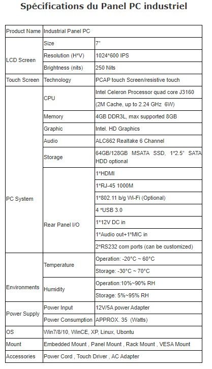 Hsim-0770 - Écrans tactiles industriels Hengstar - Résolution 1024x600 - Compact et robuste_3