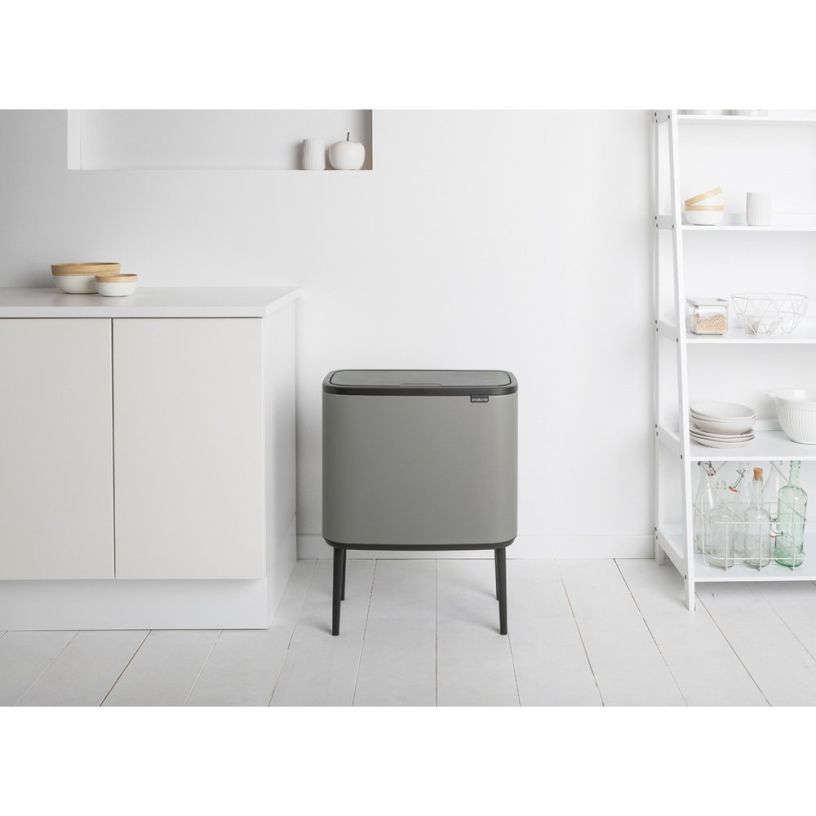 Poubelle tri sélectif Bo Touch Bin - 11 + 23 litres - Mineral Concrete Grey - Brabantia, 34L, 2 compartiments_3