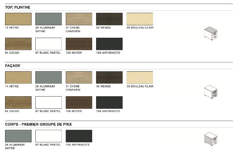 Caisson mobile pour dossiers suspendus - MDD - 3 tiroirs, Noyer_3