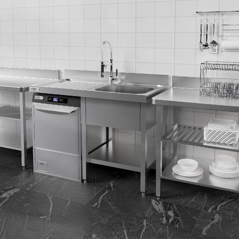 Plonge Inox 1 bac avec passage lave-vaisselle - P 700 - GGM - 1200 mm bac à droite_3