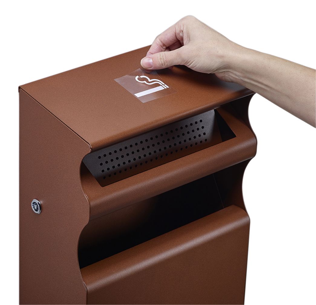 KOPA - Réf. 57669 - Cendrier corbeille mural 2L/15L - Rossignol - Effet corten - Fabrication française_3