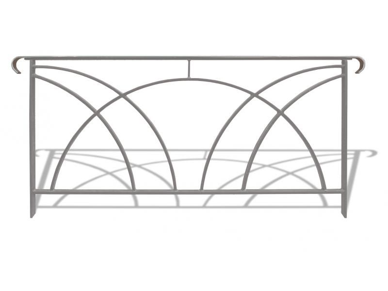 Bar3412c barrières urbaines - Urban'nt - en acier avec montants en fer plat, main courante moulurée et inox_3