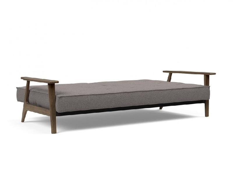 Innovation Living - Canapé lit design Splitback Frej convertible 115x210 cm - Chêne fumé et tissu Mixed Dance Grey_3