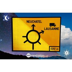 Panneau de voirie temporaire KD42D - Déviation avec mention de la ville - WP Signalisation_3