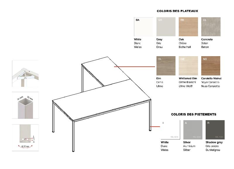 Bureau de Direction avec retour X1- Officity - 180, Alu, Blanc_3