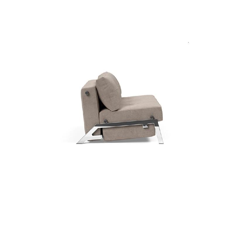 INNOVATION LIVING  CANAPÉ DESIGN CUBED 02 CHROME CONVERTIBLE 200*140 CM TISSU CORDUFINE, BEIGE_3