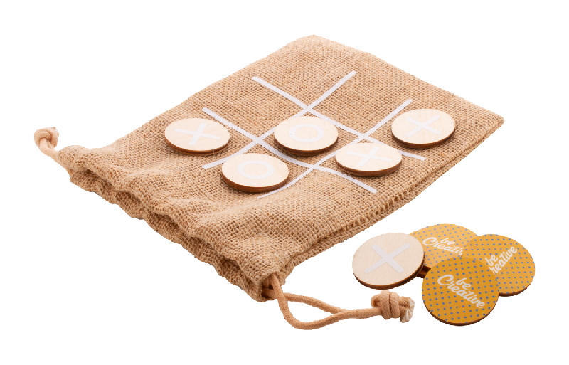 Jeu de morpions sur mesure - contreplaqué de bouleau, 10 jetons et étui en jute_3