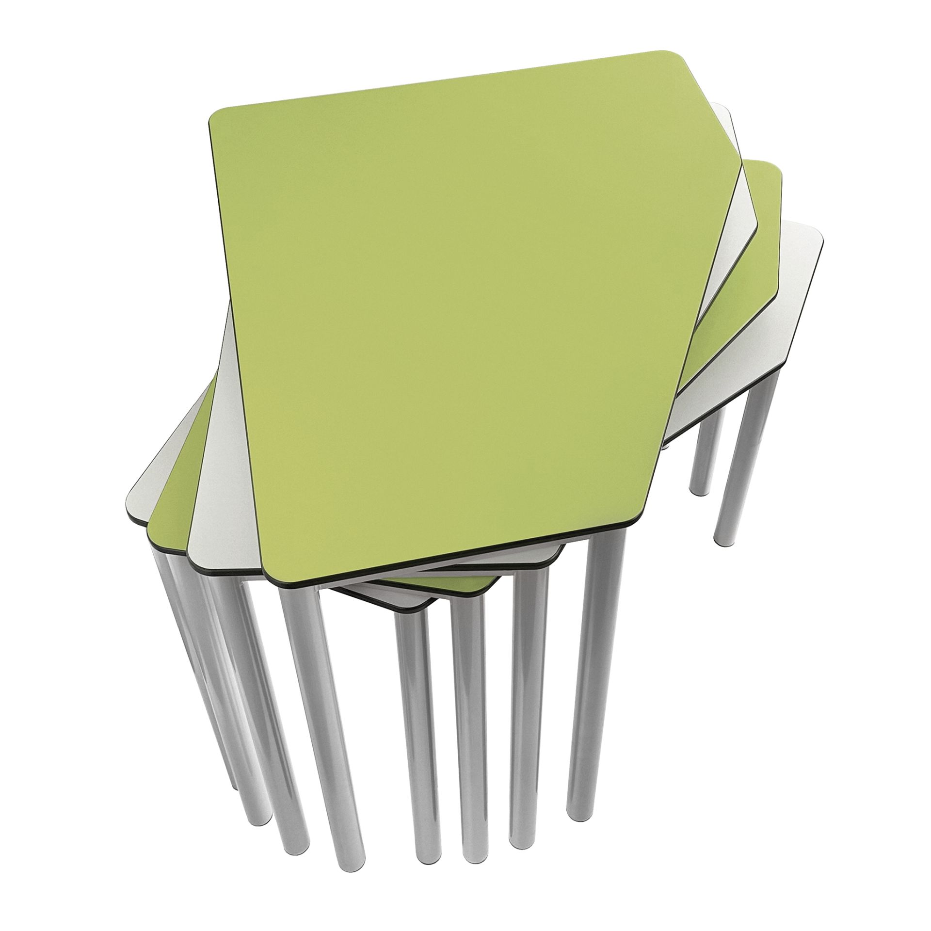 Table scolaire modulable EWT.5-79 – Table pentagonale pour classe flexible – Plateau particules fines_3