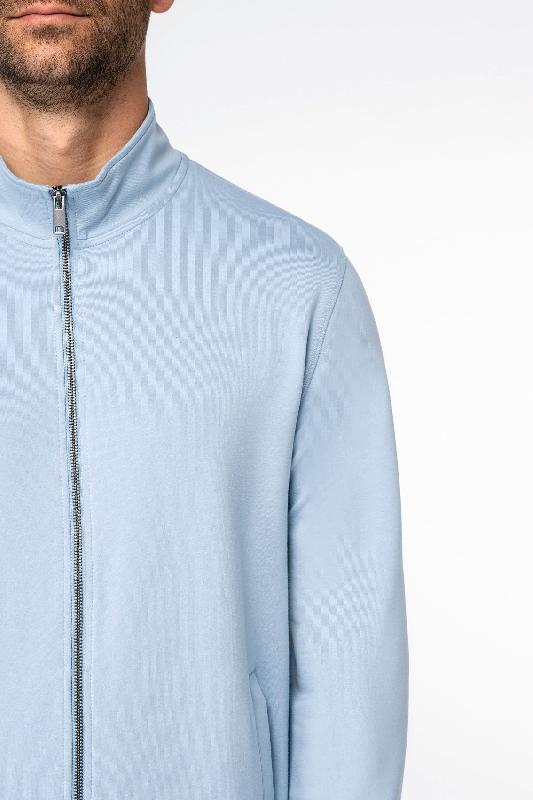 Sweat-shirt écoresponsable zippé en modal homme - Col montant - Réf : NS427_3