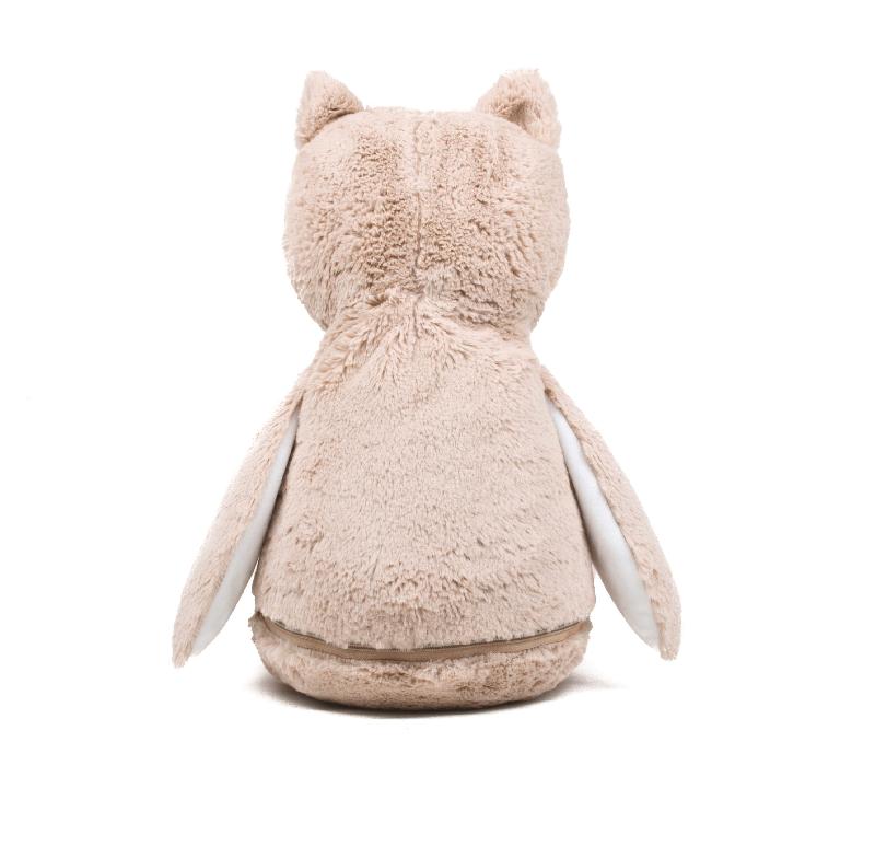 Peluche zippée chouette 40 cm - Mumbles - Réf: MM054 - personnalisable avec rembourrage amovible_3