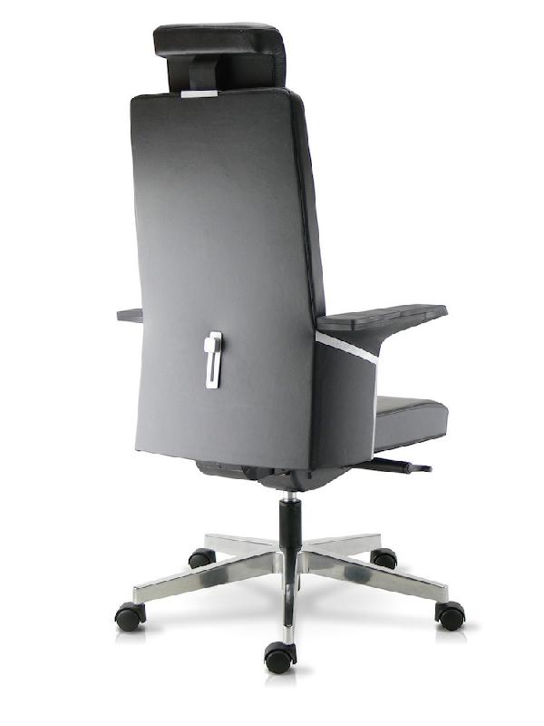 Fauteuil de Direction cuir KO1 avec têtière - Sokoa. - cuir blanc_3