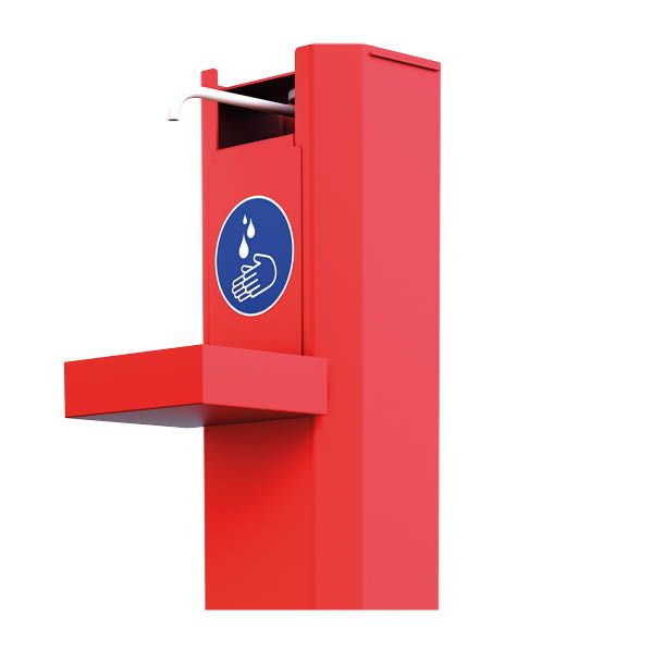 Borngel/r - distributeur de gel hydroalcoolique à pédale mécanique - Ingitek - acier rouge - capacité 1 litre - fabriqué en France_3