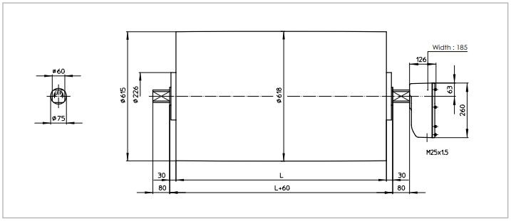 Tambour moteur TM 620 - Powertrans - vitesse 1ms à 4ms - pour carrières et industrie lourde_3