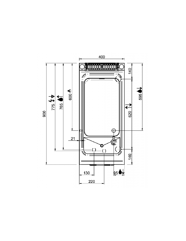 Cuiseur à pâtes gaz sur placard MBM - 40L - 13.3 kW - DOMINA PRO 900_3