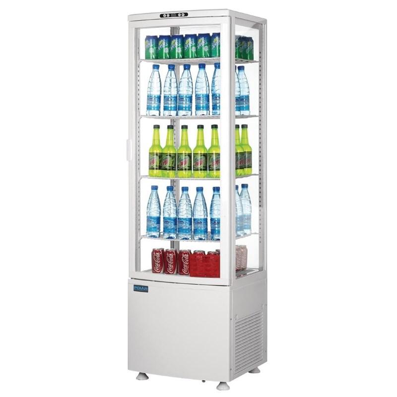 Vitrine réfrigérée panoramique avec porte incurvée - série C - blanche 235L - Polar - CX575_3