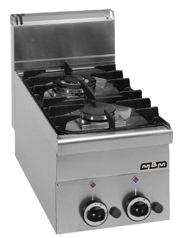 Fourneau 2 feux gaz à poser - Acier inoxydable - 5.85 Kw - Gamme DOMINO 600 - Référence G2S6_3