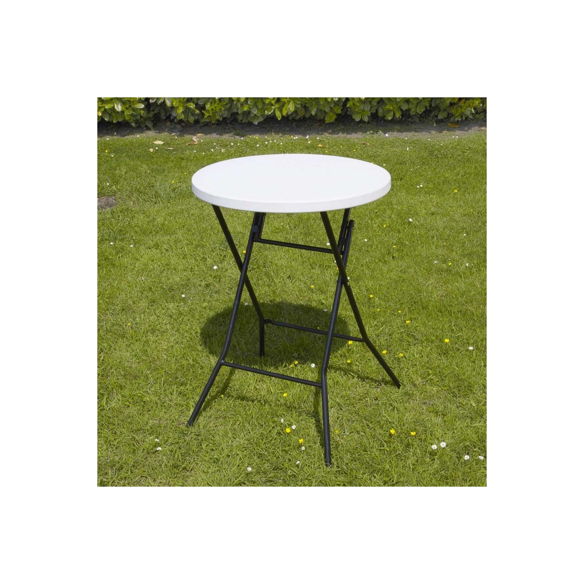 Mange-debout pliant - Housse écrue - 80 cm diamètre - 110 cm hauteur - Usage intérieur/extérieur_3