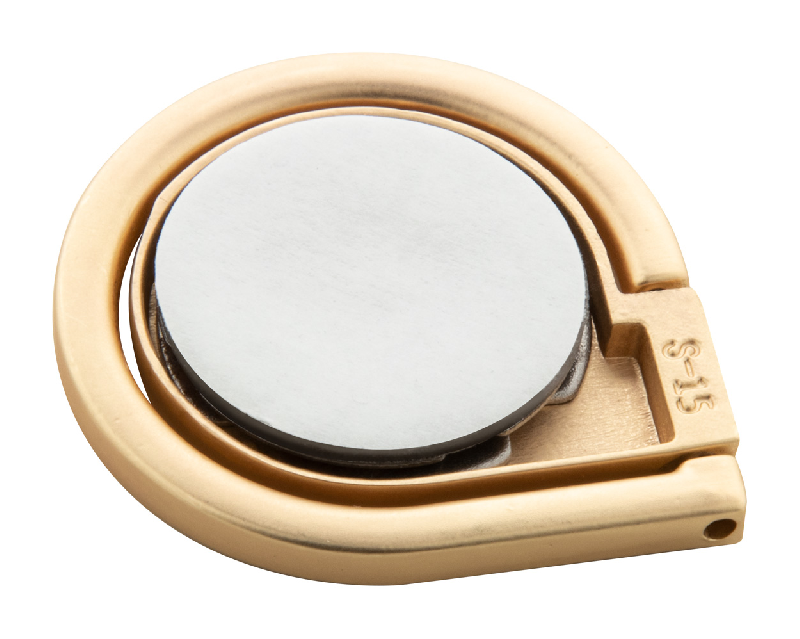 Support pour téléphone portable - anneau de support mobile en métal - base autocollante - couleur doré - 12.5 g_3