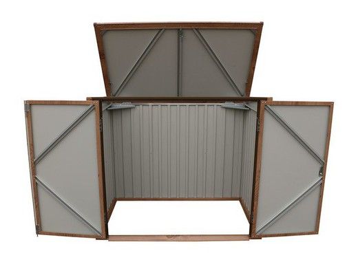 Duramax - cache-conteneurs et abris poubelle - métal aspect bois - 150 x 90 cm - anticorrosion et anti-UV_3