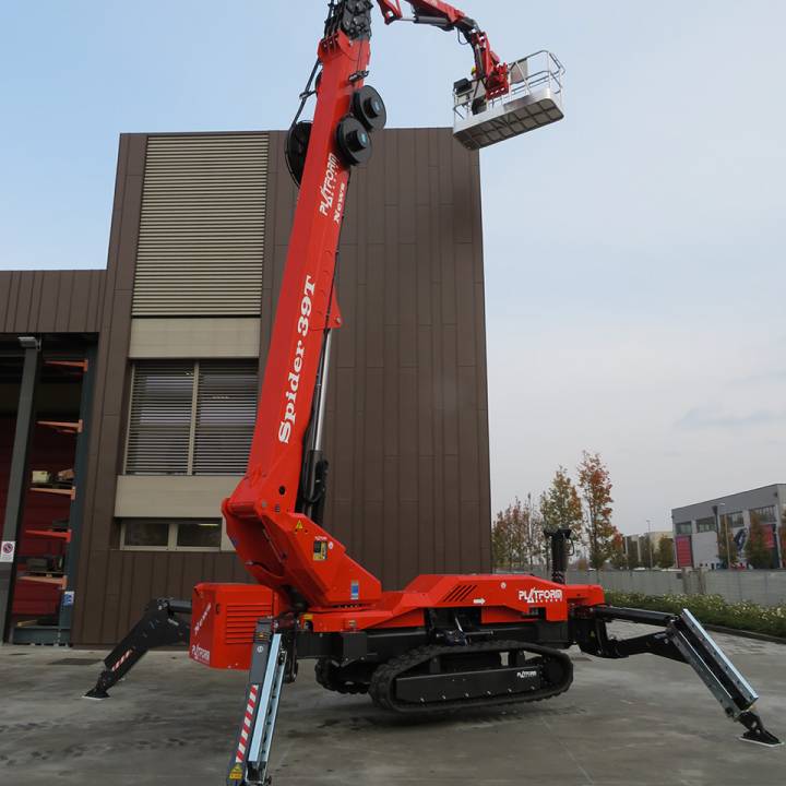 Nacelle araignée sur chenille sécuritaire et stable en hauteur avec une hauteur de travail de 38.64m - spider 39 t_3