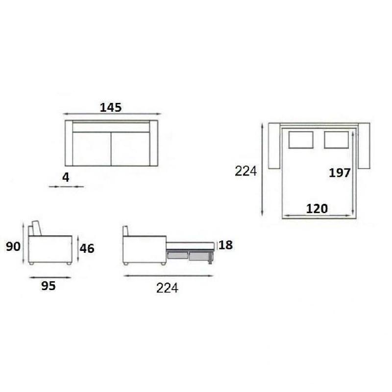 Canapé lit compact 2-3 places Denso Rapid Express 120 cm - Microfibre marron - Matelas 18 cm - Sommier à lattes_3