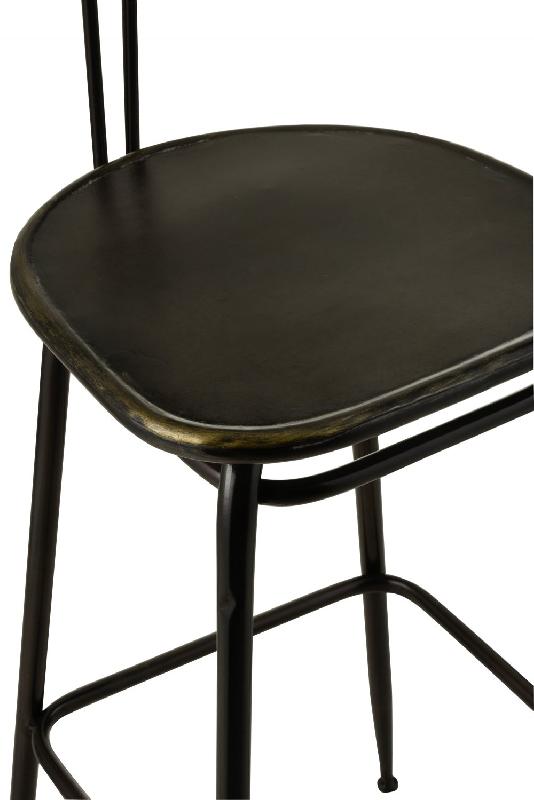 Tabouret de bar industriel INTU - métal noir avec dossier - dimensions H104 x L45.3 x P46.5 cm_3