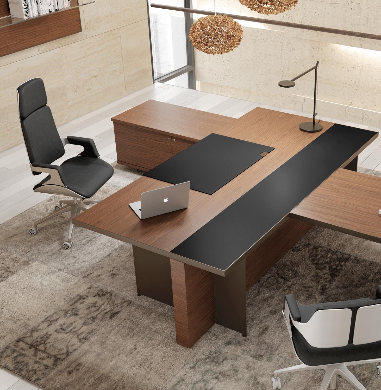 Mobilier professionnel Oasi avec structure en lames métalliques