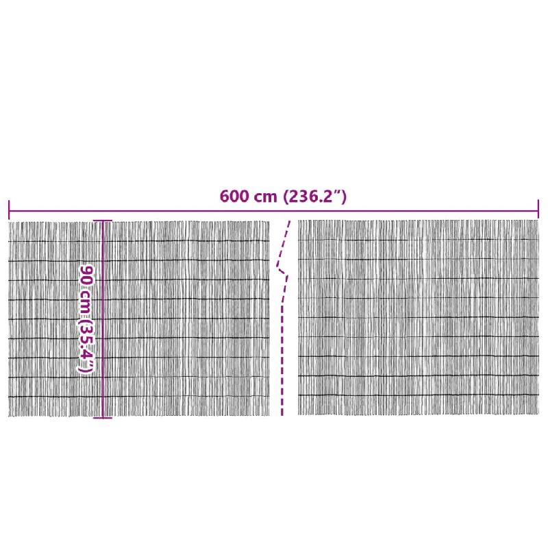 Vidaxl clôture de jardin 600x90 cm roseau 365754_3