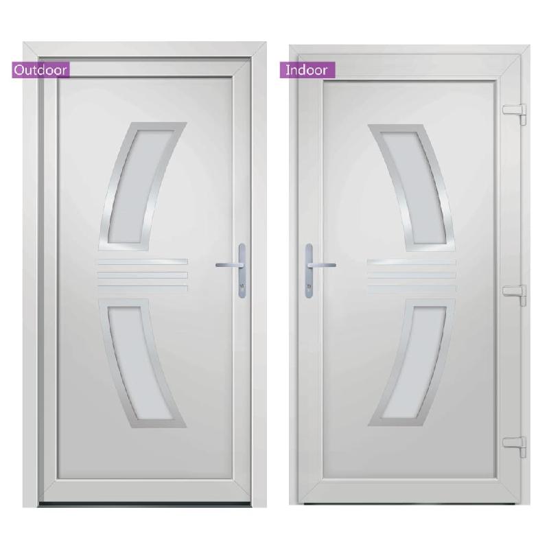 Vidaxl porte d'entrée blanc 108x200 cm pvc 3187929_3