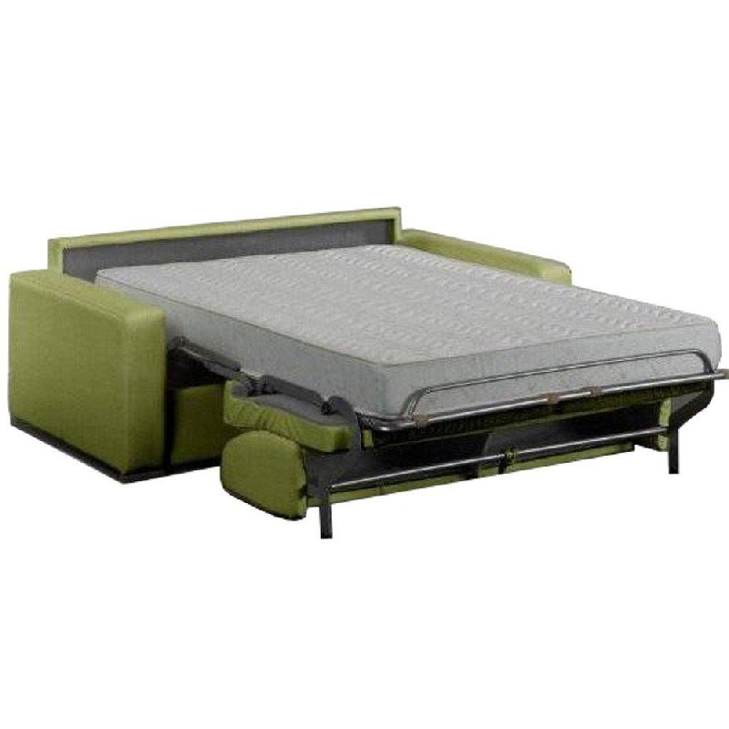 Canapé convertible 3 places MASTER - 140 cm - ouverture express - matelas 18 cm - velours vert_3