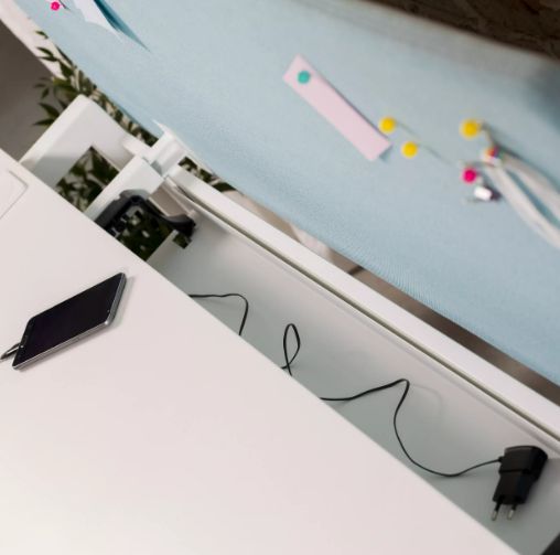 CS-A - Bureau open space 2 personnes - Kollori - Design sobre avec plateau coulissant et piétement A_3