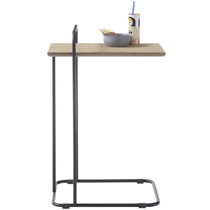 Table basse Enola - Placage chêne massif huilé - Piètement métal noir - Style industriel contemporain_3