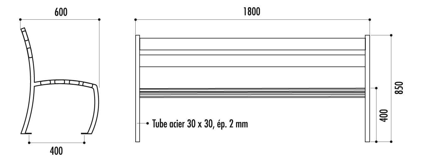 Banc public DETROIT - Modèles Dallas et Atlanta_3