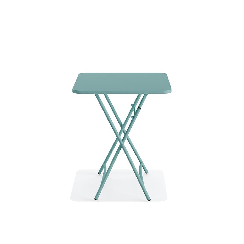 Breeze - Table de bistrot pliable 60x60 cm en métal Bleu_3