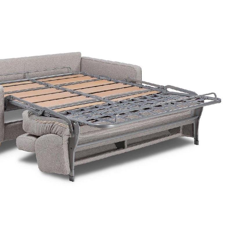 Canapé convertible express Custom - Sommier à lattes 140 cm - Matelas 16 cm - Velours vert_3