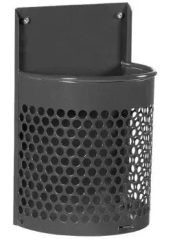 Corbeille Santiago 30 L - tôle perforée - fixation murale ou sur pied - fond ouvrant à clé - peinture cuite au four_3