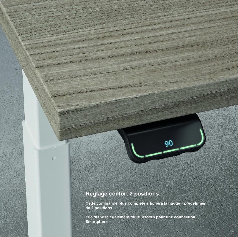 Bureau d'angle électrique réglable en hauteur - Quadrifoglio - Non, Oui, 140, Hêtre_3