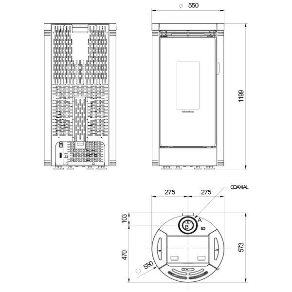 Poêle à granulés 9 kW avec autonomie de 20 heures et capacité de trémie de 18 kg