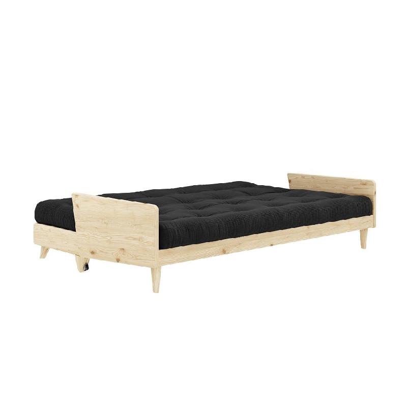 Canapé 3 places convertible Indie - Style scandinave - Futon charbon - Couchage 130x190 cm - Marque Karup_3