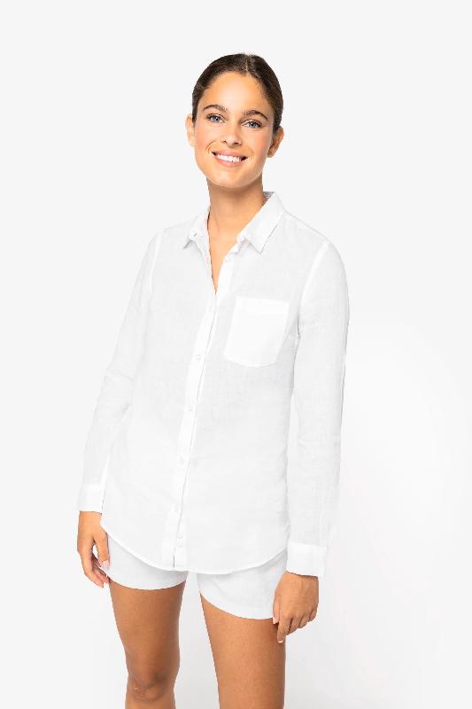 Chemise en lin femme - Native Spirit - Réf: NS505 - 100% lin, durable, thermorégulateur et léger_3