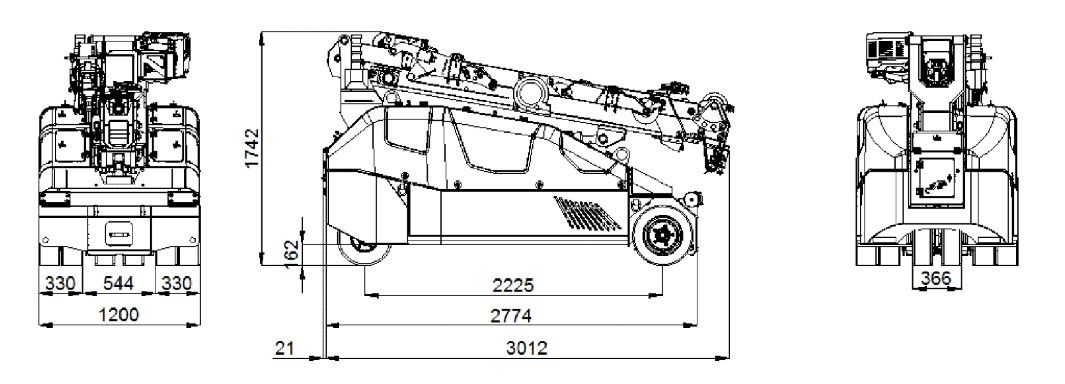 MPK50 - Mini-grue Jekko - Radiocommandée - 5000 kg - Pick & Carry - Rotation brevetée_3