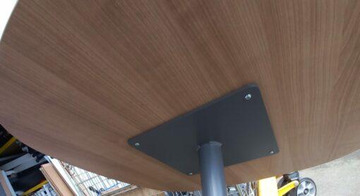 Table de réunion rectangulaire ou carrée en bois d'occasion - 80 x 80 cm - Pied central gris_3