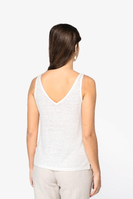 Débardeur écoresponsable en lin femme - Native Spirit NS343 - léger, thermorégulateur, coupe ajustée_3