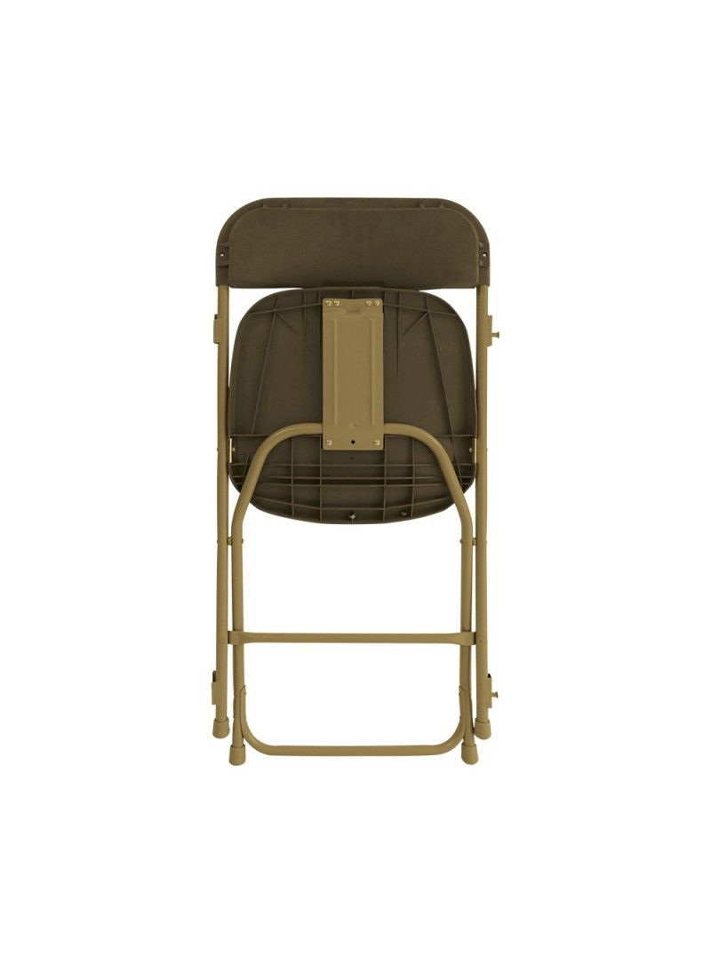 Lucy M2 - Chaise pliante attachable en plastique - Vif Furniture - Structure acier bronze et dossier polypropylène chocolat - Classement feu M2_3