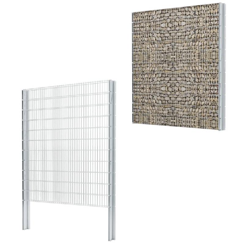 Vidaxl poteau de clôture en gabion argenté 280 cm acier galvanisé 142331_3