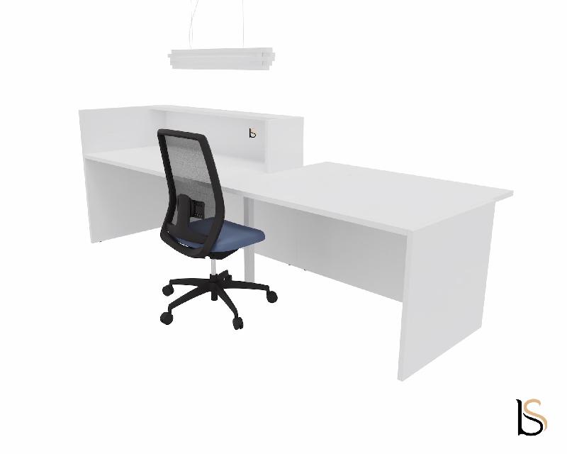 Banque d'accueil design avec accès PMR Z2 - Officity - Gauche, Blanc, 186_3