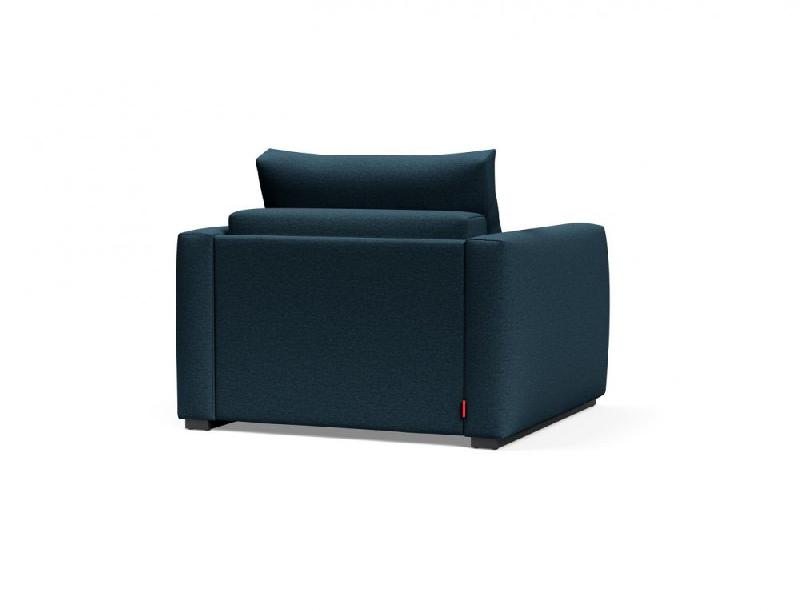 INNOVATION LIVING - Fauteuil design COSIAL Navy Blue convertible en lit 80x202 cm avec accoudoirs rembourrés_3