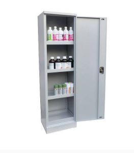 Armoire de sûreté pour produits dangereux - L920 x P420 x H1800 - Réf DDHJ0085 - 240L - Bac de rétention et étagères réglables_3